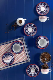 Hermia Juego de Tazas de Té de Porcelana Multicolor (12 Piezas)